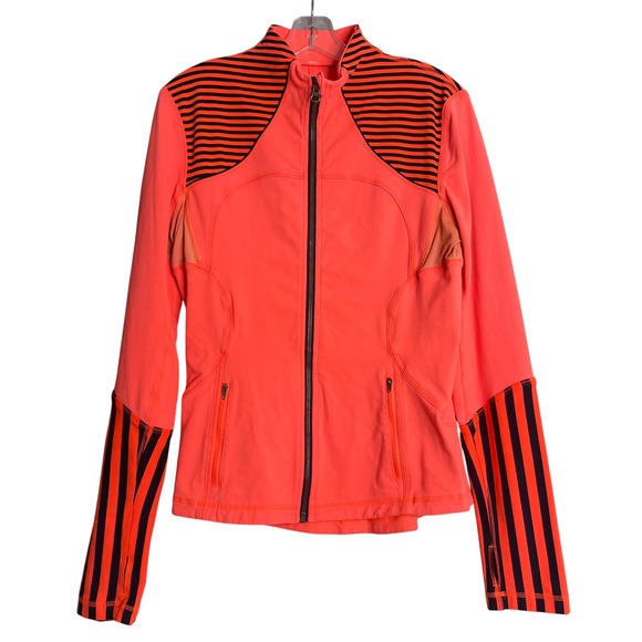 Lululemon Forme Jacket Womens 12 Classic Stripe Light Flare Inkwell Running - Picture 1 of 7